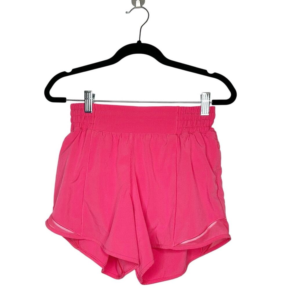 Lululemon Hotty Hot High Rise Lined Shorts Women's Hot Pink Size 4